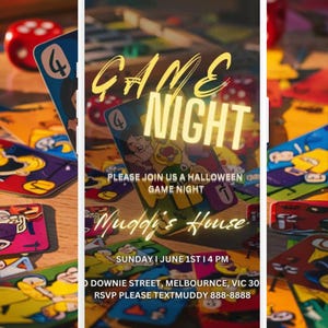 Digital Game Night Flyer, Game Night Invitation, Board Game Invite, Family Game Night, Game Party Invitation, Birthday Game Night Invitation