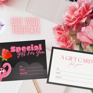 Plantilla de tarjeta de regalo especial editable / Lindo cupón imprimible para cualquier ocasión / Diseño Canva personalizable