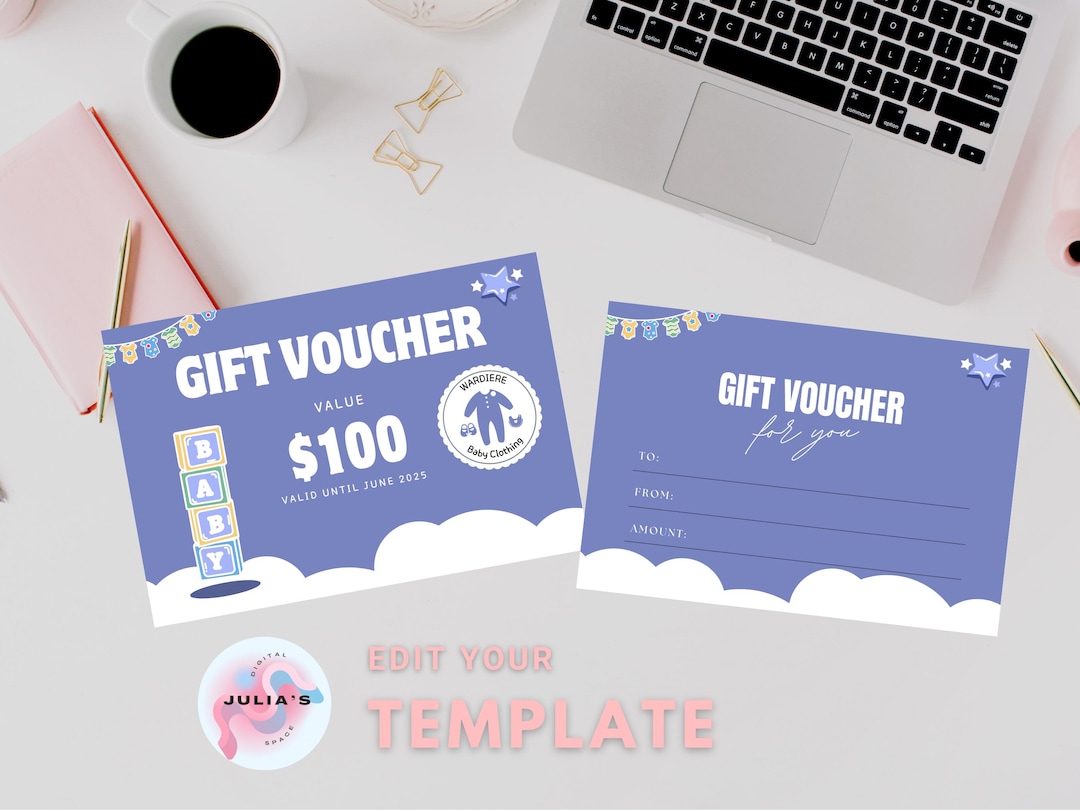 Editable Baby Clothing Gift Voucher Template | Cute Printable Baby Gift ...