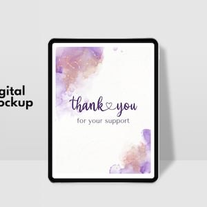 Tarjeta de agradecimiento minimalista morada, tarjeta de agradecimiento minimalista, tarjeta de agradecimiento elegante, tarjeta de gratitud simple.