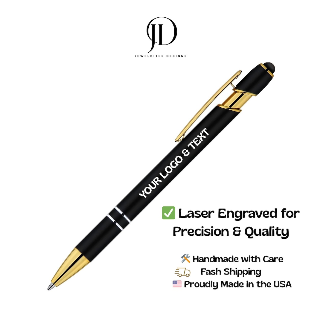 Custom Laser Engraved Gold & Black Pen – Personalized Gift - Etsy