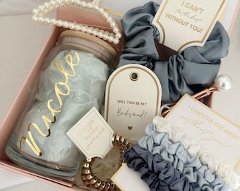 Bridesmaid Proposal Box Perfect Personalized Gift, Maid of Honor, Matron of Honor Customized Glass