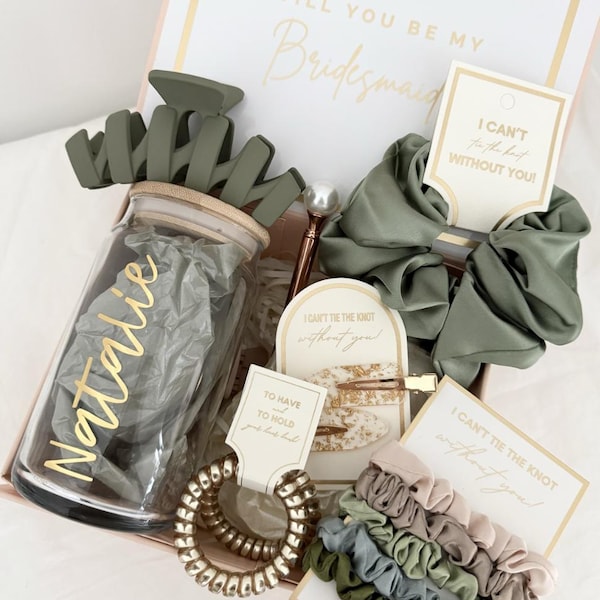 Personalized Bridesmaid Proposal Box: Hair Accessories Gift Set