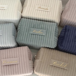 Personalized Bridesmaid Make up Bags Perfect Gifts Velvet Soft Utilizable (TERESA)