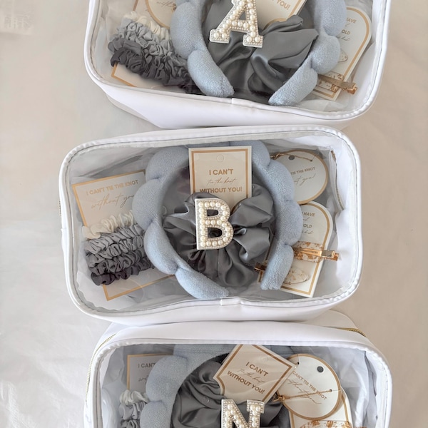 Bridesmaid Proposal Spa Selfcare Gift Set Cosmetic Toiletry Make up Bag (SCALLOPGIFT)