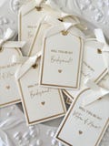 Bridesmaid Proposal Card: Ivory Ribbon, Gold Lettering