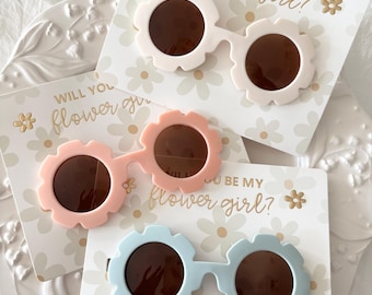 Flower Girl Sunglasses for Kids Bridal Party Wedding Accessories (SOFLOWER)