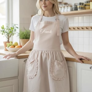 Personalized Embroidered Apron Ruffle Bridesmaid Gift (APRON)