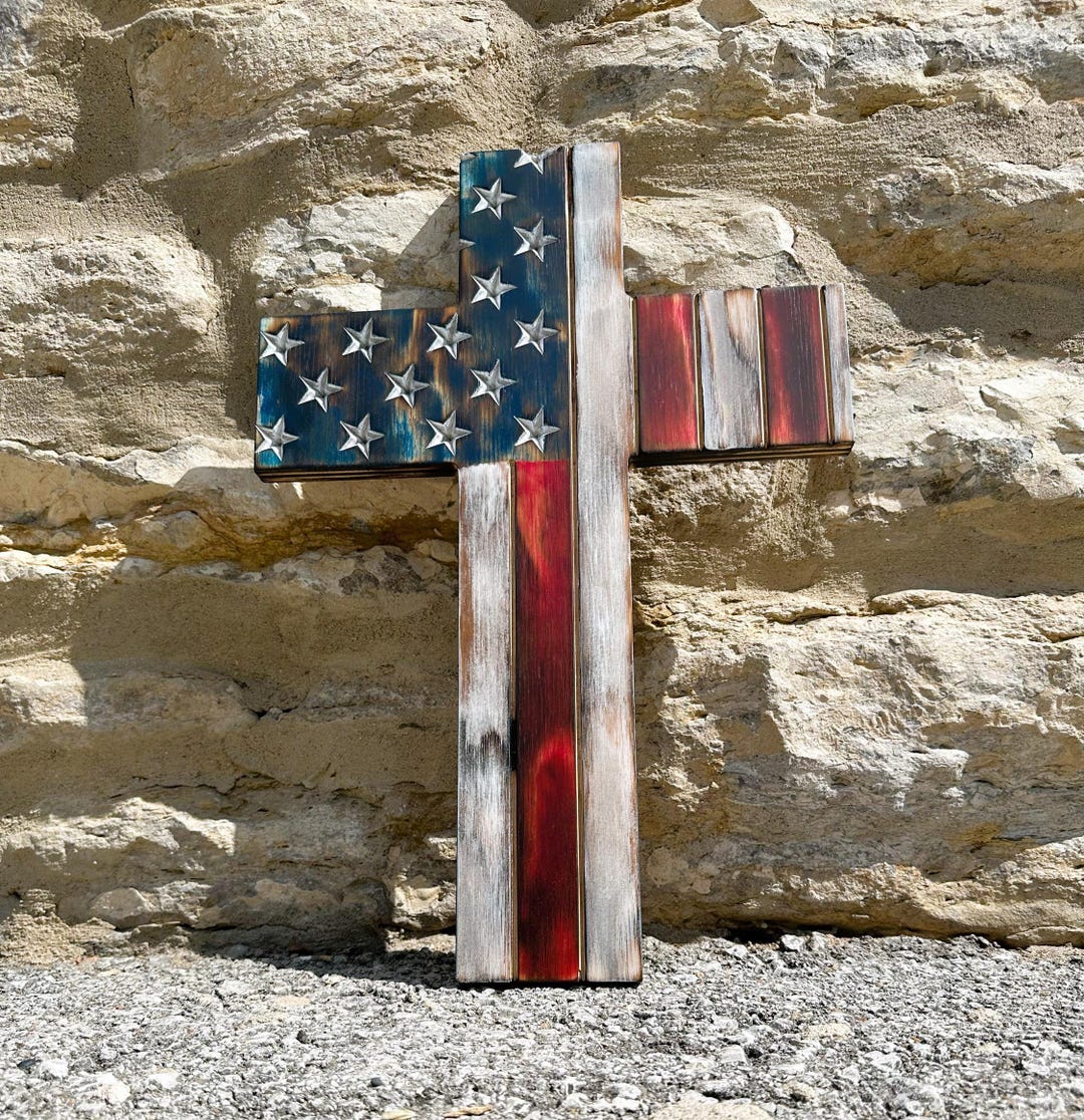 American Flag Cross - Etsy