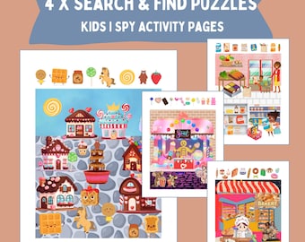 I Spy Activity Bundle: 4 Printable Kids Puzzles (Digital Download)