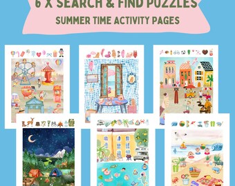 Summer I Spy Puzzles: Kids Search & Find Activity Bundle (Digital Download)