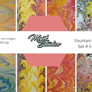 Marmorerade pappersdesigner | Utskrivbart scrapbookpapper 8,5x11 (digital nedladdning)