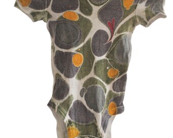 Are you seeing spots? Green, Purple, Blue, and Yellow Spotted baby body suit with a Heart 2022