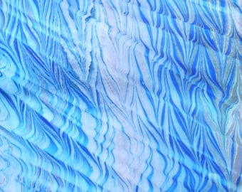 Frameable Marbled Paper | Unique One  | Blues | Purple | |Cool Colors | | Wave Pattern | One #24  2020