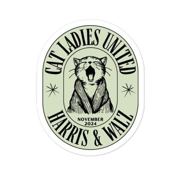 Harris Walz Cat Car Decal Etsy