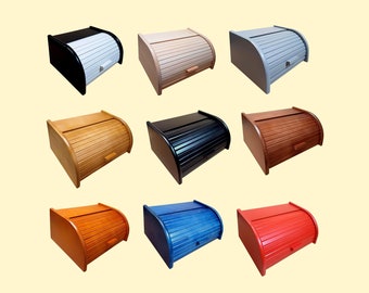 Handmade Beech Wood Bread Box - Small Size (30x26x16 cm) - Choose from 11 Colours