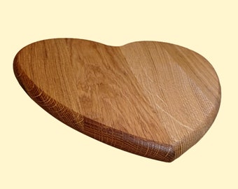 Handcrafted Solid Oak Heart Serving Board: Rustic Kitchen Decor