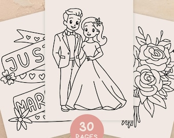 Wedding Coloring Pages for Kids: 30 Page Activity Bundle (Digital Download)