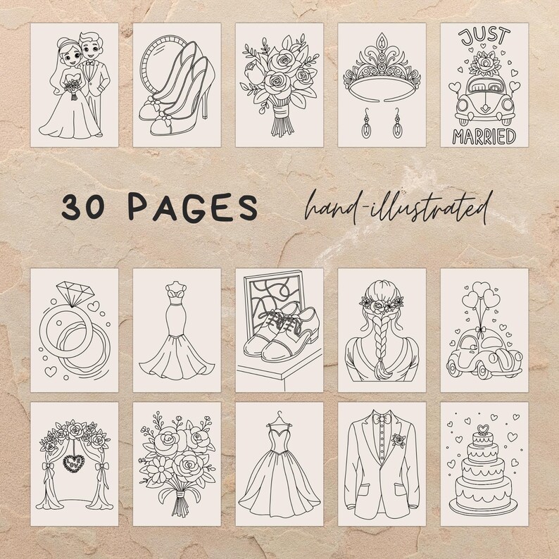 Wedding Coloring Book for Kids: 30 Kids Activity Pages (Digital Download) image 5