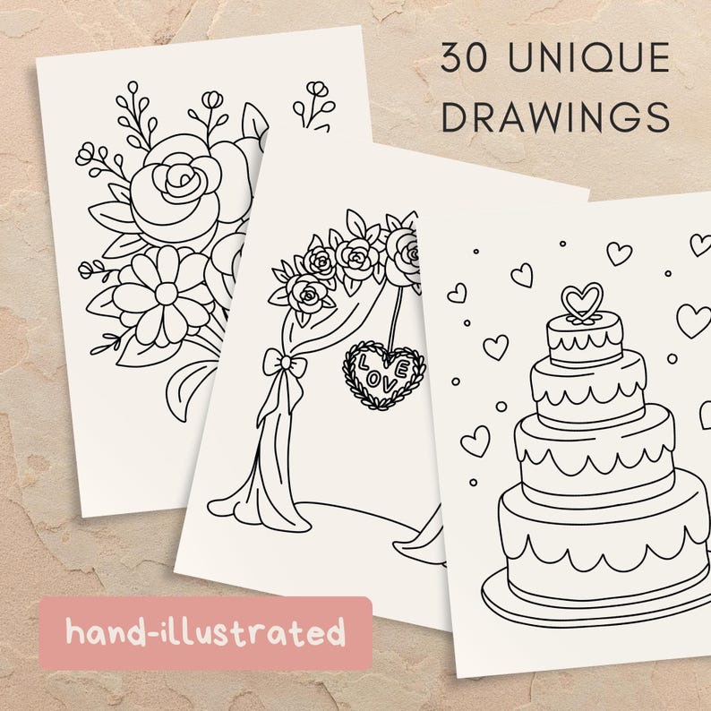 Wedding Coloring Book for Kids: 30 Kids Activity Pages (Digital Download) image 10
