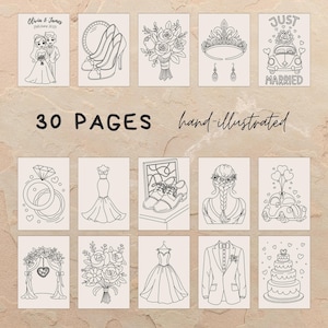 Editable wedding coloring pages for kids, Canva wedding activity book with customizable cover, printable kids wedding coloring book for flower girls, ring bearers, and reception kids tables, instant digital download.