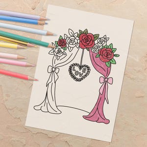 Wedding Coloring Book for Kids: 30 Kids Activity Pages (Digital Download) image 9