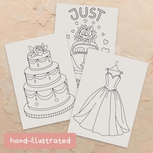Editable wedding coloring pages for kids, Canva wedding activity book with customizable cover, printable kids wedding coloring book for flower girls, ring bearers, and reception kids tables, instant digital download.