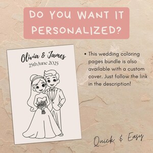 Wedding Coloring Book for Kids: 30 Kids Activity Pages (Digital Download) image 4