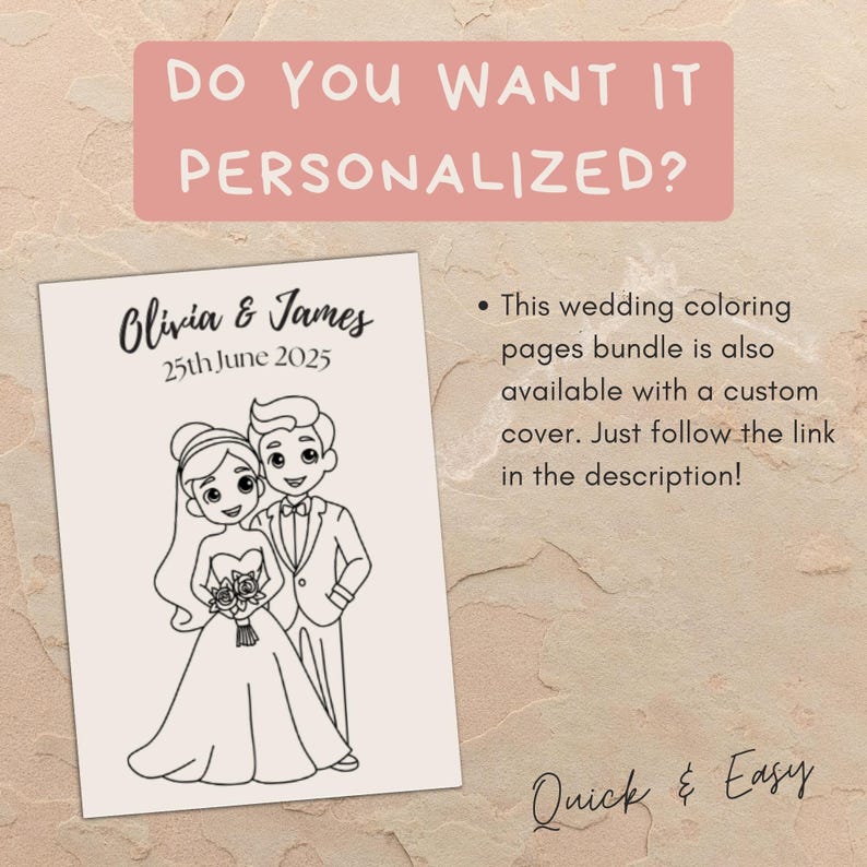 Wedding Coloring Book for Kids: 30 Kids Activity Pages (Digital Download) image 4