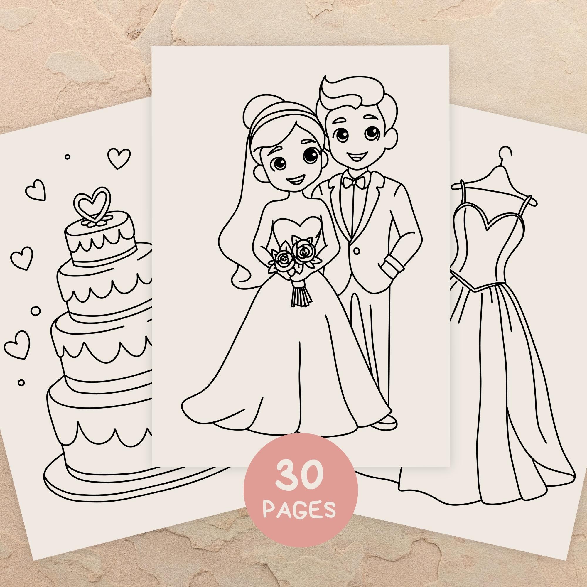 Bride Coloring Page Etsy