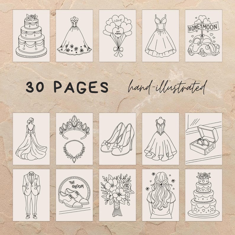 Editable wedding coloring pages for kids, Canva wedding activity book with customizable cover, printable kids wedding coloring book for flower girls, ring bearers, and reception kids tables, instant digital download.