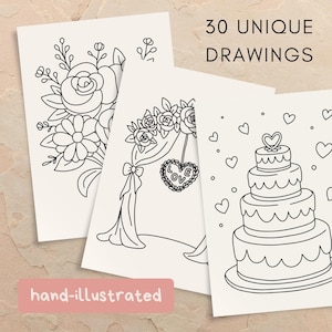 Editable wedding coloring pages for kids, Canva wedding activity book with customizable cover, printable kids wedding coloring book for flower girls, ring bearers, and reception kids tables, instant digital download.