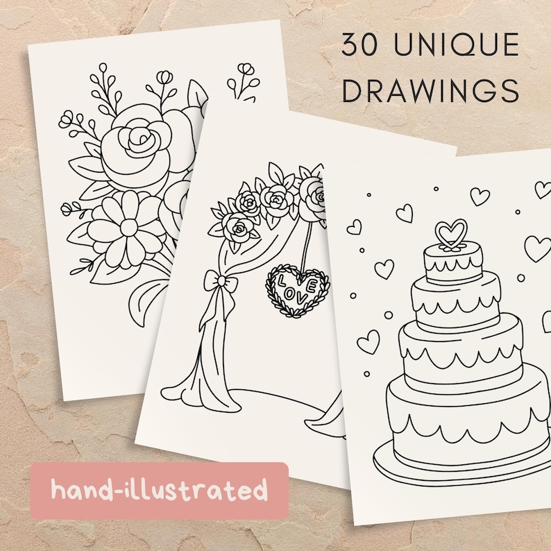 Editable wedding coloring pages for kids, Canva wedding activity book with customizable cover, printable kids wedding coloring book for flower girls, ring bearers, and reception kids tables, instant digital download.