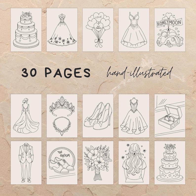 Wedding Coloring Book for Kids: 30 Kids Activity Pages (Digital Download) image 6
