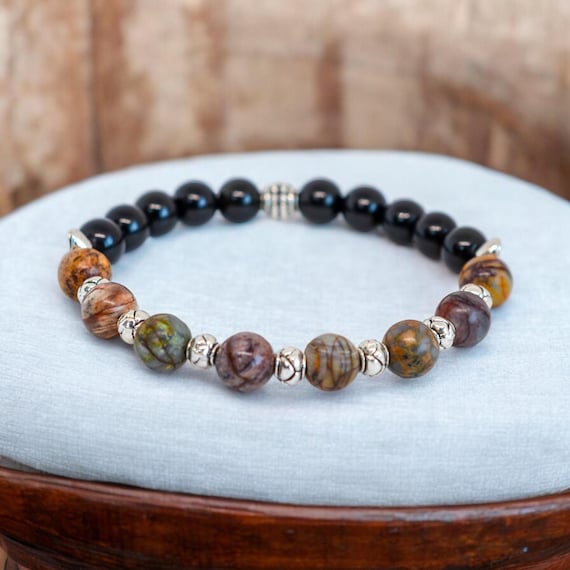 EpiArt Terra Firma Bracelet - Handmade Gemstone Jewelry with Black Obsidian