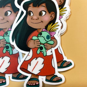 Lilo and Stitch Lilo and scrump Aloha vinyl, waterproof Sticker! Hyrdoflask, laptop or planner stickers.