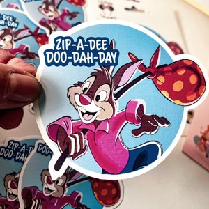 Splash Mountain Brer Rabbit, Zip a dee Doo Dah Sticker, weather proof,  water resistant for laptops, Water bottles, And Fun!