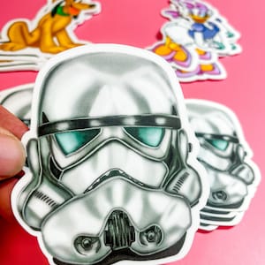 Storm Trooper Helmet, Starwars fan art -hand drawn art, Waterproof Sticker for laptops, Water bottles, high quality vinyl