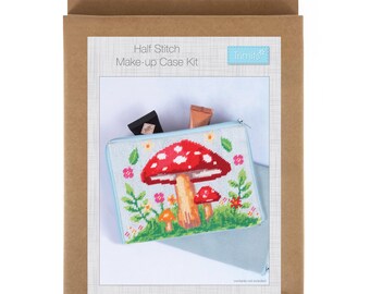 Half Stitch / Tapestry Kit: Stitch Your Own Make Up Pouch/Case, Toadstool