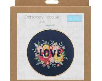 Embroidery Kit with Hoop: Love
