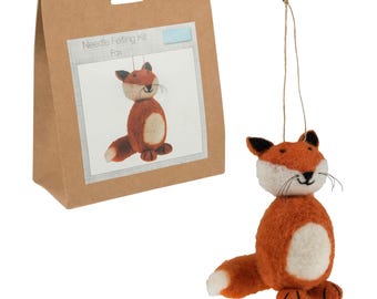 Needle Felting Kit: Fox Hanging Decoration with Wool