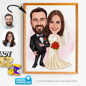 Custom Couple Cartoon Portrait, Couple Portrait, Couple Gift, Couple Caricature, Family Portrait, Custom Caricature, Anniversary Gift