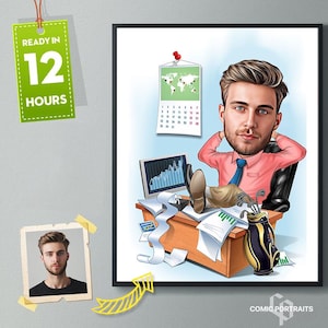 Personalisiertes Boss Karikatur-Porträt, benutzerdefinierte Chef-Karikatur Zeichnung vom Foto, lustige Chef-Karikatur, Geschenk für den Chef
