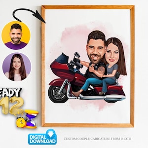Custom Couple Cartoon Portrait, Couple Portrait, Couple Gift, Couple Caricature, Family Portrait, Custom Caricature, Anniversary Gift