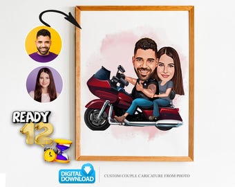 Benutzerdefiniertes Paar Cartoon Portrait, Paar Porträt, Paar Geschenk, Paar Karikatur, Familienporträt, Benutzerdefinierte Karikatur, Jubiläumsgeschenk