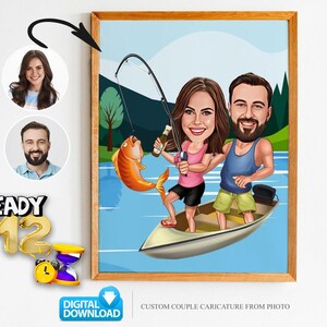 Custom Couple Cartoon Portrait, Couple Portrait, Couple Gift, Couple Caricature, Family Portrait, Custom Caricature, Anniversary Gift
