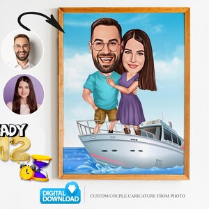 Custom Couple Cartoon Portrait, Couple Portrait, Couple Gift, Couple Caricature, Family Portrait, Custom Caricature, Anniversary Gift