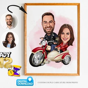 Custom Couple Cartoon Portrait, Couple Portrait, Couple Gift, Couple Caricature, Family Portrait, Custom Caricature, Anniversary Gift
