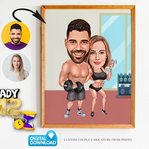 Custom Couple Cartoon Portrait, Couple Portrait, Couple Gift, Couple Caricature, Family Portrait, Custom Caricature, Anniversary Gift