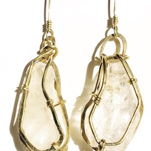 Quartz Shard Brass Eargear